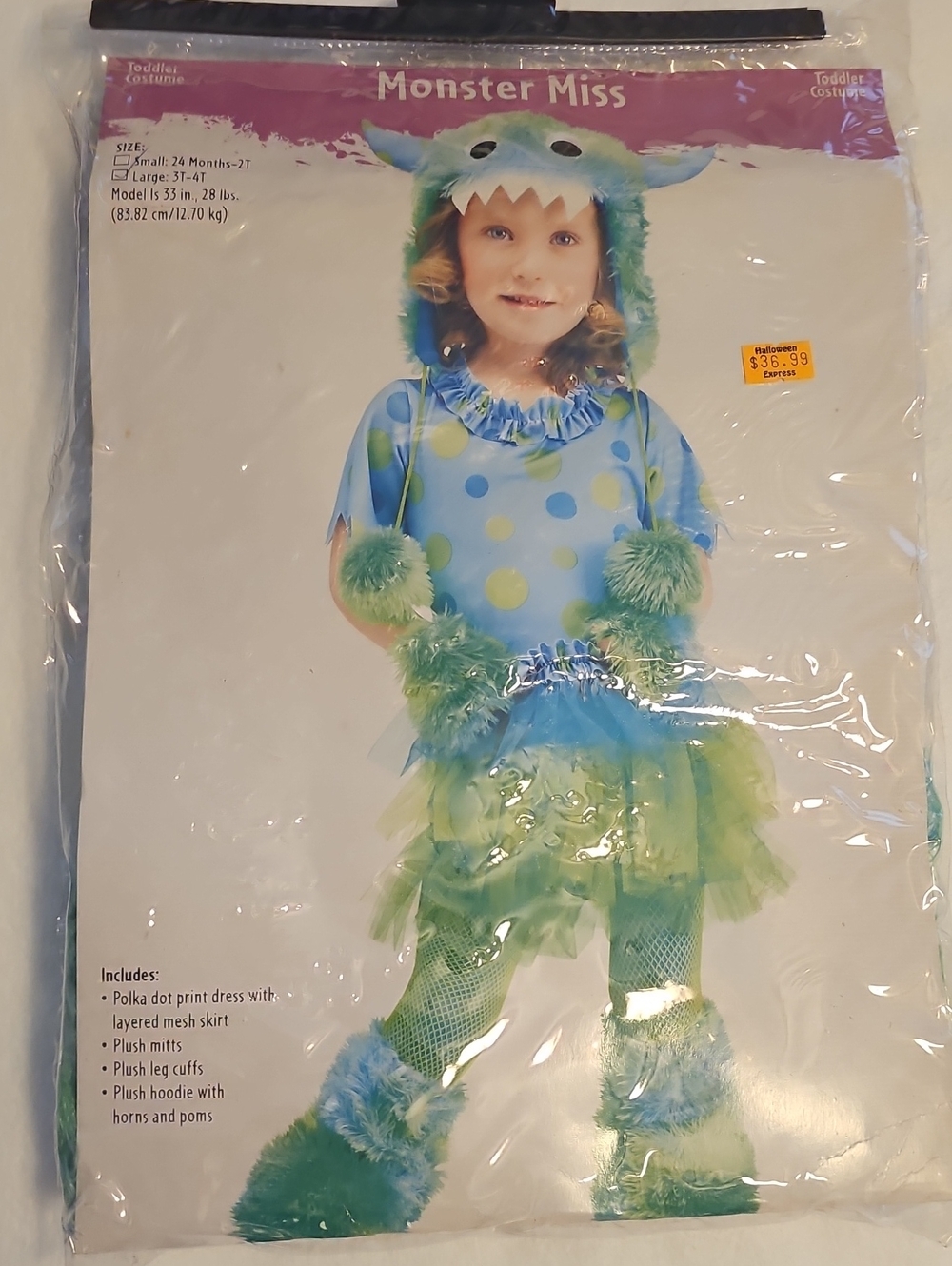 Kids Monster Costume - Blue & Green Polka Dot